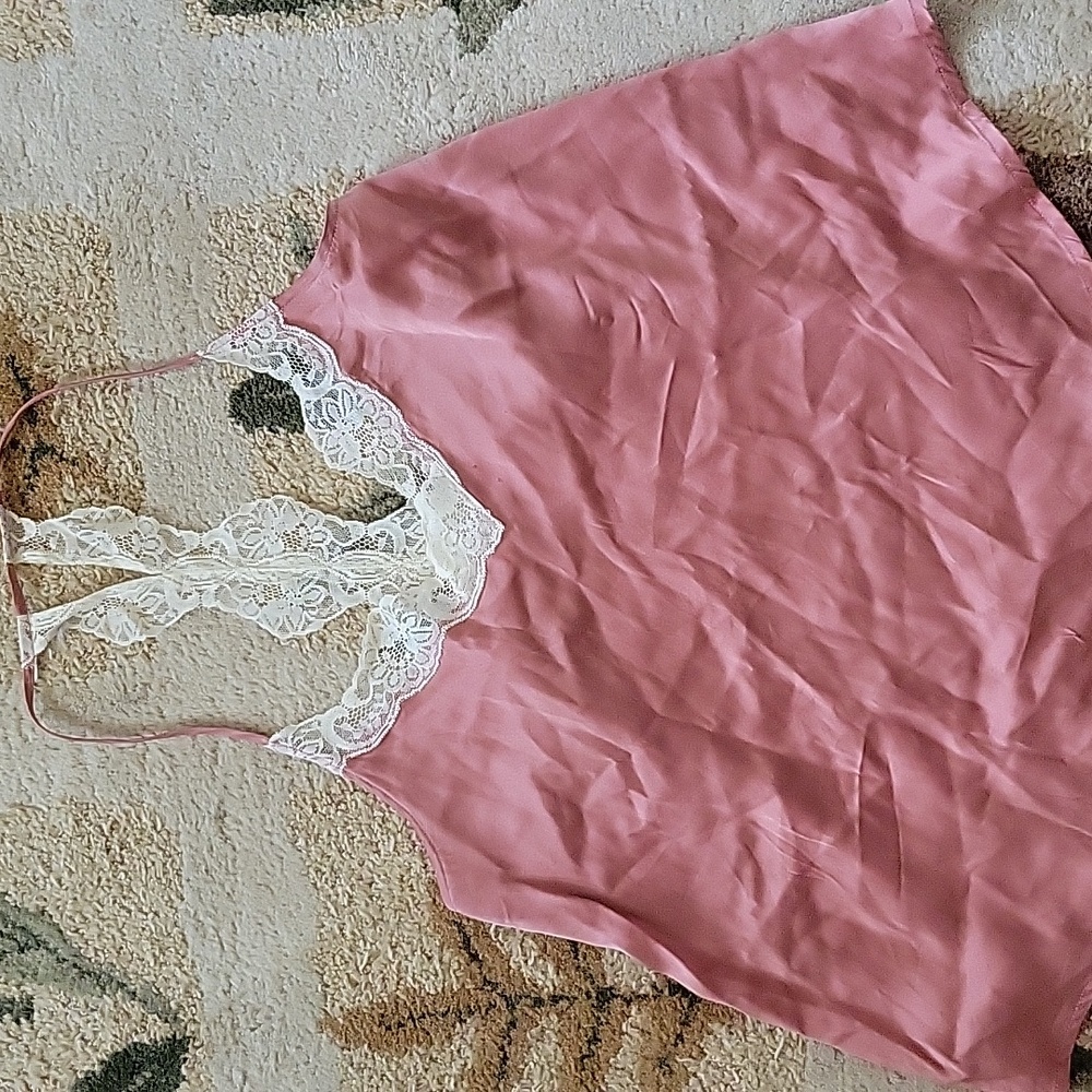 VTG Anthropologie Eloise 100% Silk Racer Back Cami Top